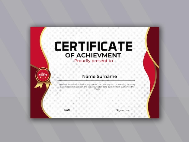elegant certificate template with golden details