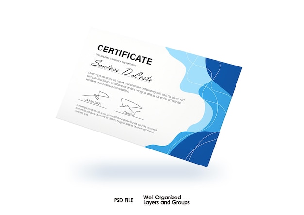 PSD elegant certificate template