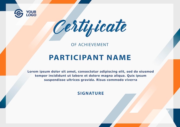 Elegant certificate template