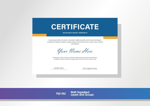 Elegant certifikatmall