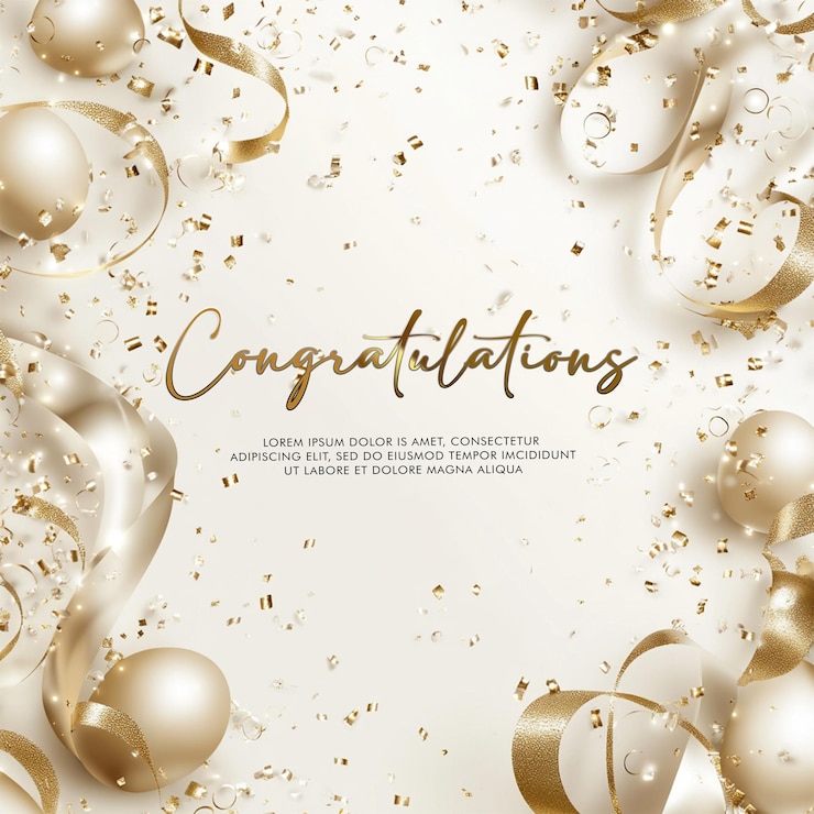 PSD elegant congratulations image for celebrations