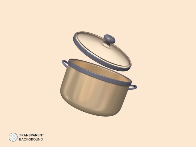 PSD elegant cooking pot icon isolated 3d render illustration