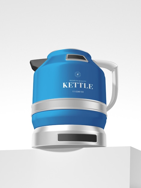 Elegant cordless electric tea kettle branding mockup