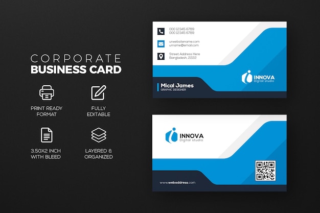 Elegant creative corporate professional business card design template