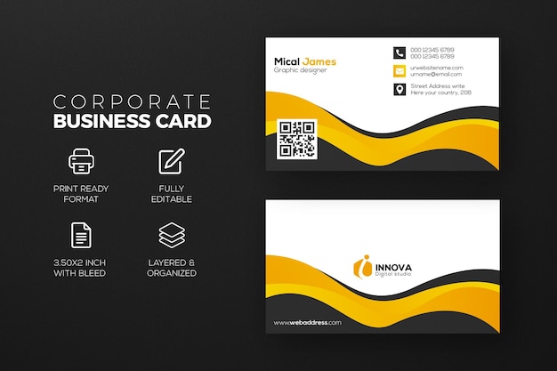 PSD elegant creative corporate professional business card design template