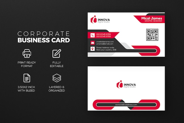 PSD elegant creative corporate professional business card design template