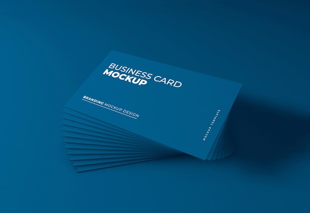 Elegante mockup di biglietto da visita blu scuro