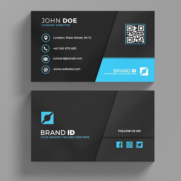 PSD elegant dark business card mockup