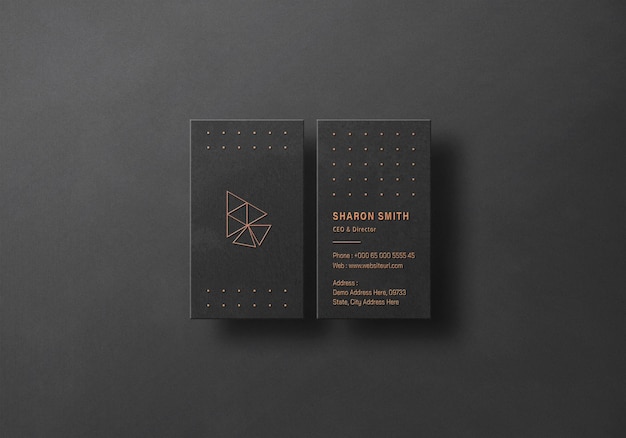 Elegant dark business card mockup