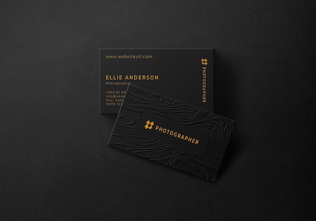 PSD elegant dark business card mockup