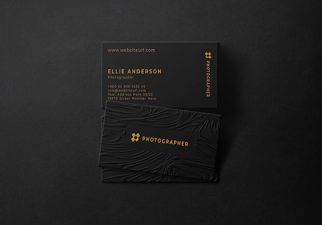 PSD elegant dark business card mockup