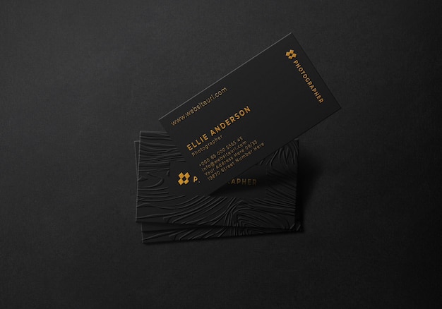 PSD elegant dark business card mockup