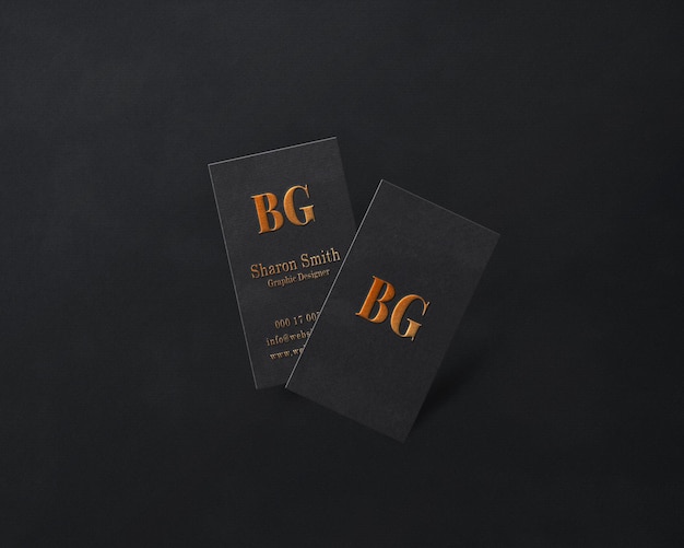 Elegant dark business card mockup