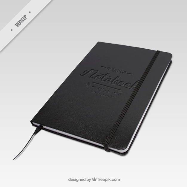 elegant dark notebook mockup
