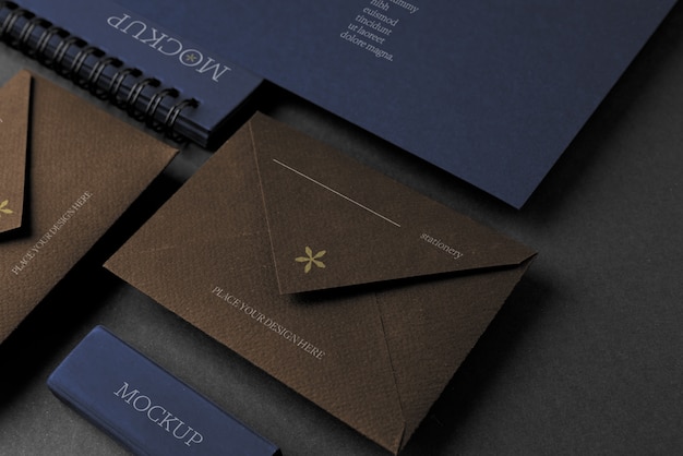 Elegant and dark paper stationery