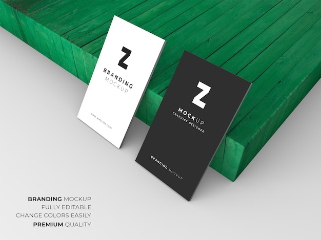 Elegant dark and white business card mockup