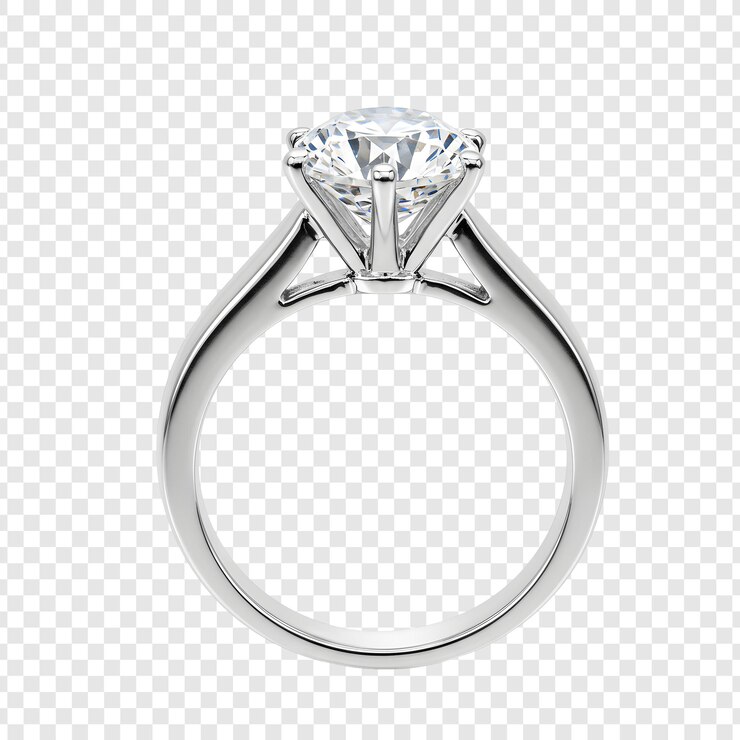 PSD elegant diamond ring on silver band
