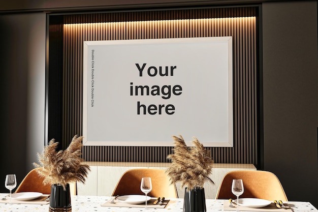 Elegante sala da pranzo mockup scene 03