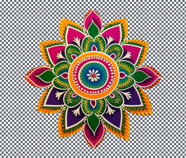 Elegant diwali rangoli ontwerp geïsoleerd op transparante achtergrond