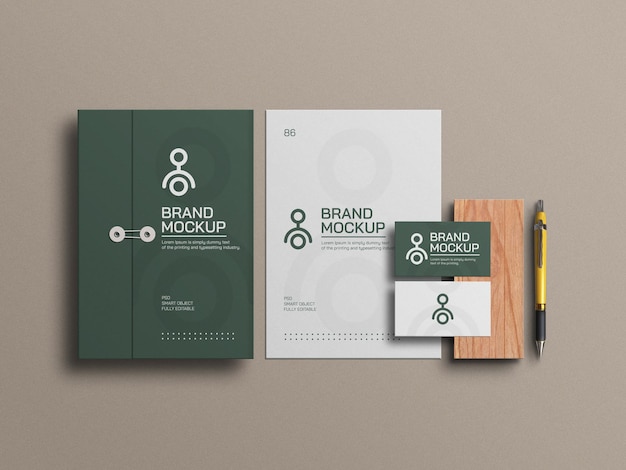 Elegant document met mockup voor visitekaartjes