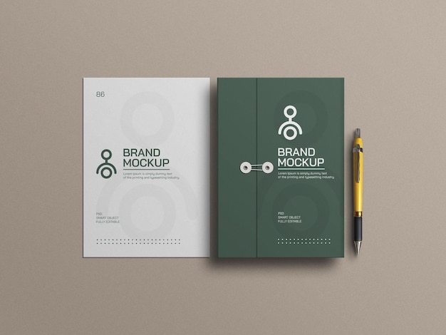 Elegant document with letterhead mockup with pen