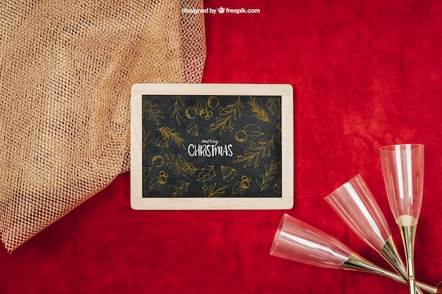 Mockup di elementi eleganti con design christmtas