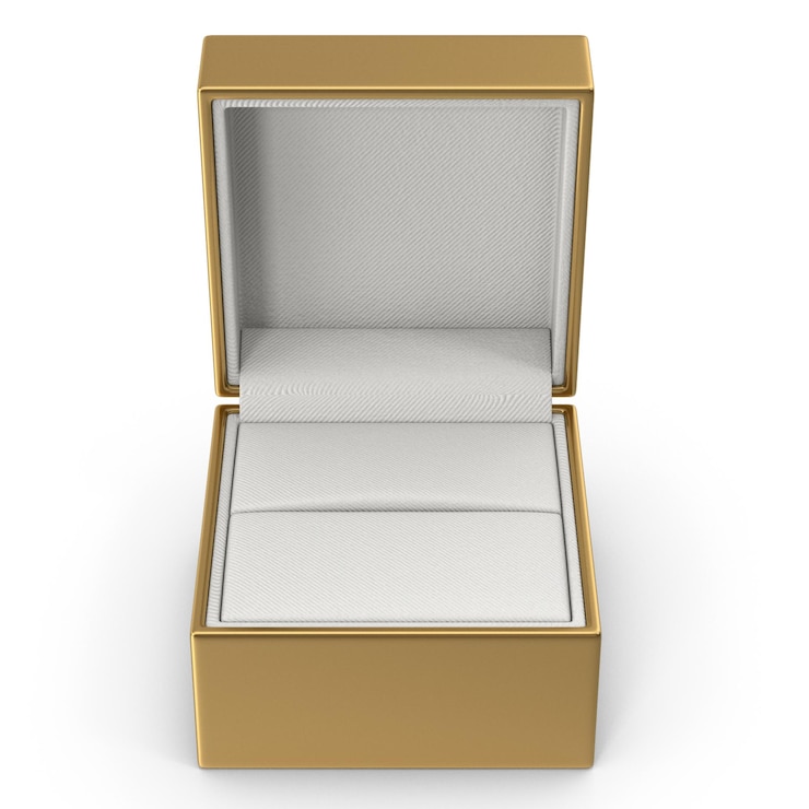 PSD elegant empty jewellery box opened with gold ornament design perfect for displaying precious access
