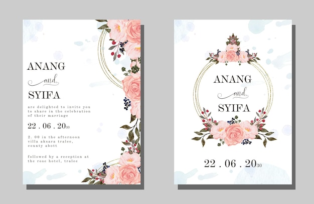 Elegant engagement wedding invitation template psd