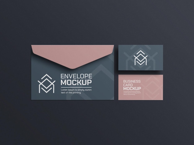 PSD elegant envelope stationery mockup