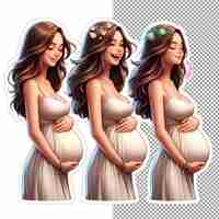 PSD elegant expectant graceful maternity sticker