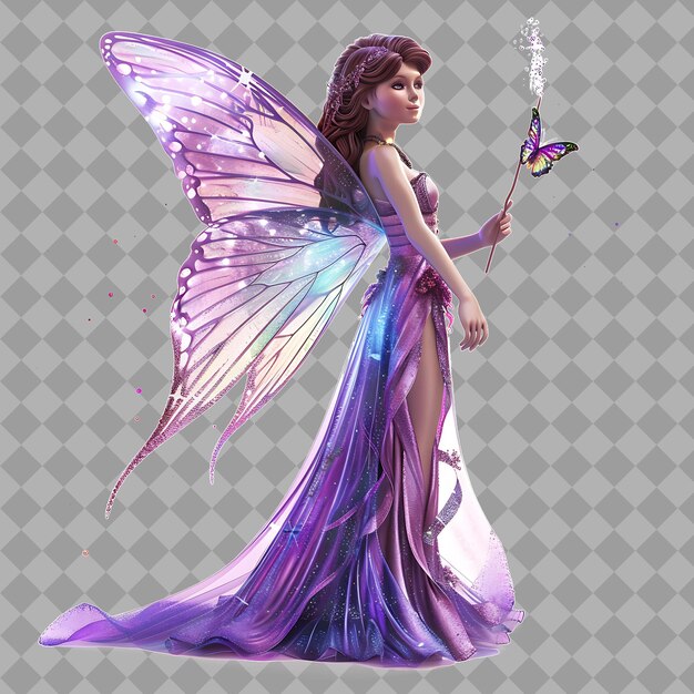 Elegant Fairy Enchanting Sprite With Tiny Delicate Form Shim Isolated High Quality Character Render