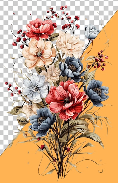 PSD elegant floral designs png