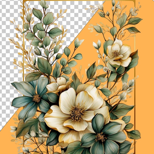 PSD elegant floral designs png