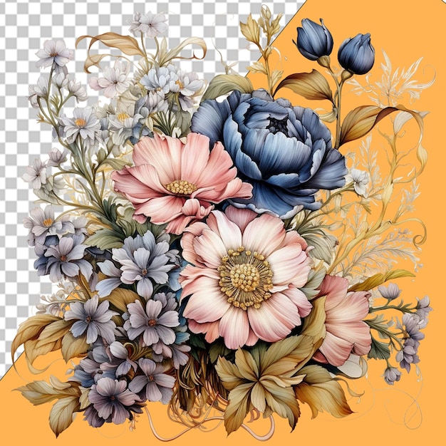 PSD elegant floral designs png