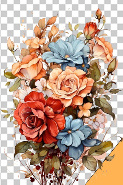 PSD elegant floral designs png.