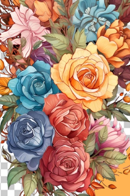 PSD elegant floral designs png