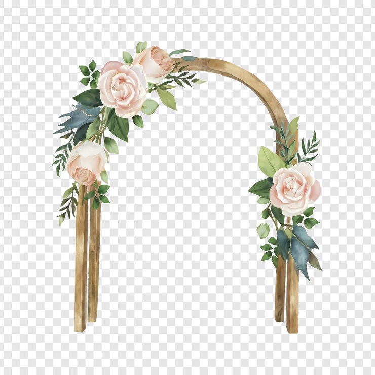 PSD elegant floral wedding arch design