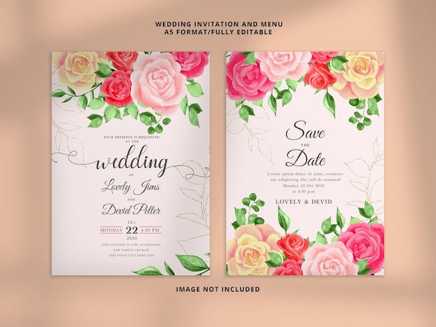 Elegant floral wedding invitation card