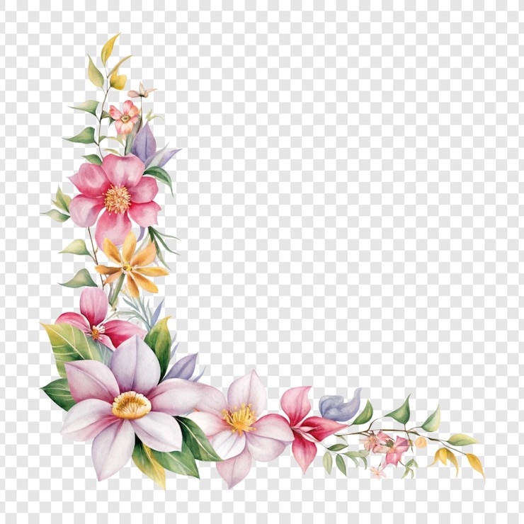PSD デザイン の ため の 優雅 な 花 の 境界