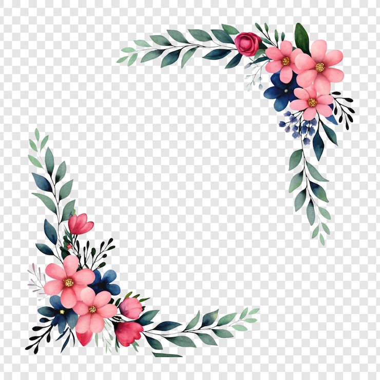 PSD elegant flower borders for your designs