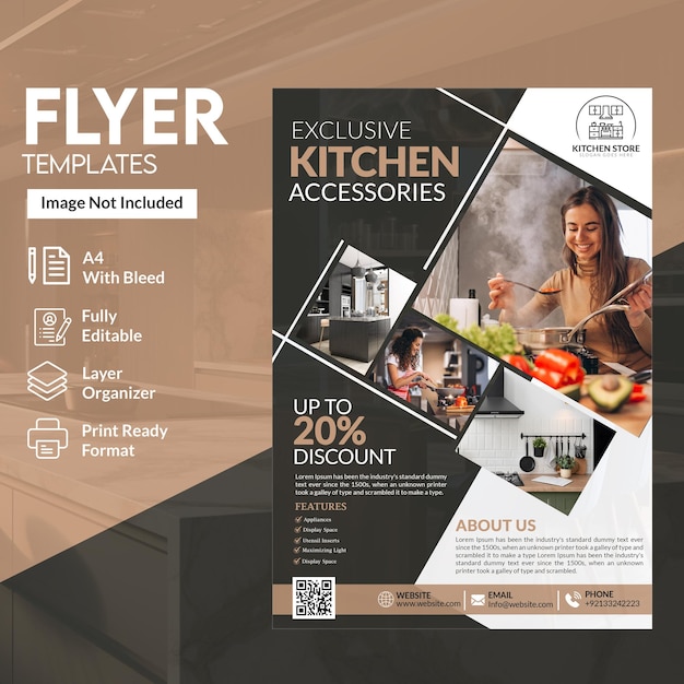 Elegant flyerontwerp voor keukenaccessoires