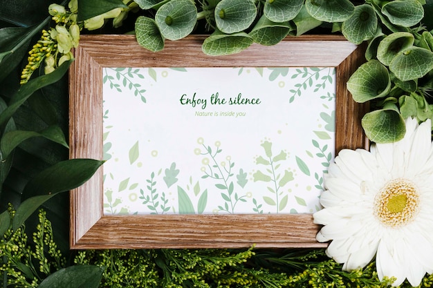 elegant frame surrounded by plants