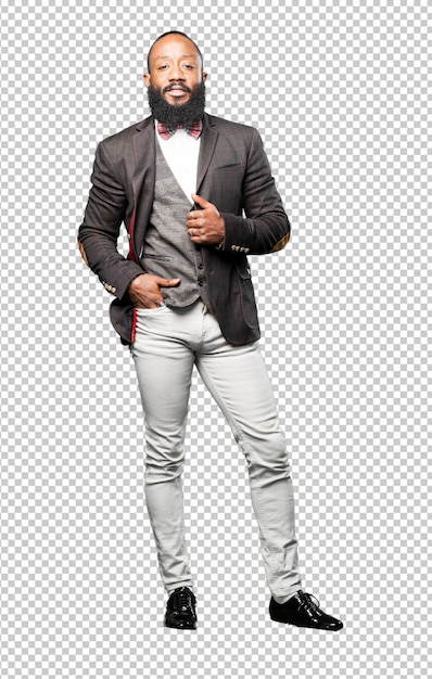 PSD elegant full body black man isolated