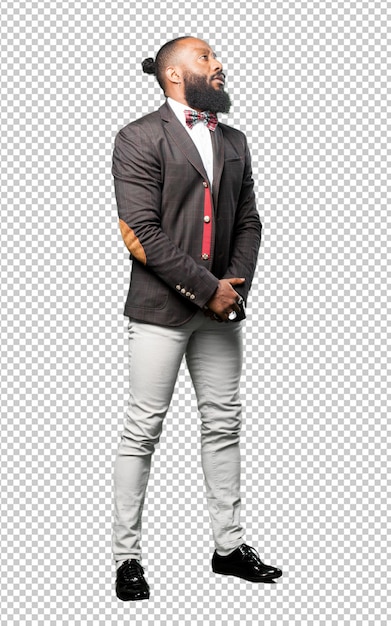 PSD elegant full body black man isolated