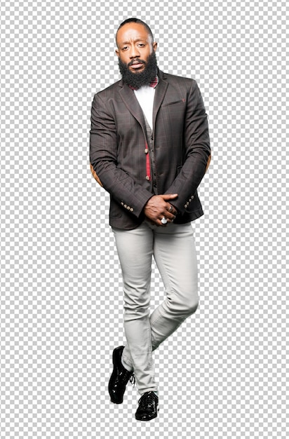 PSD elegant full body black man isolated