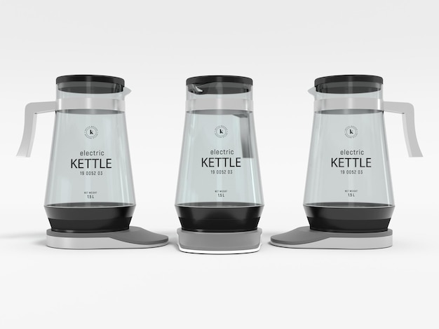 Elegant glass water kettle branding mockup