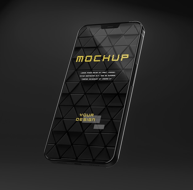 PSD elegante design mock-up per smartphone scuro lucido