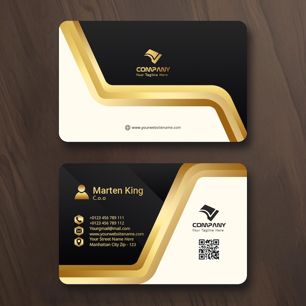Elegant Gold and Black Luxury Business Card Template