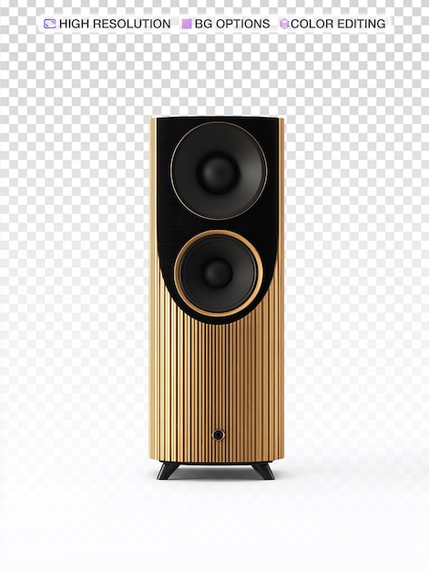 elegant gold and black speaker with fluted wood design