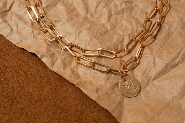 Elegant gold chain mock-up design